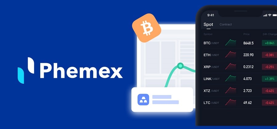 Phemex troca mercados activos e pares 