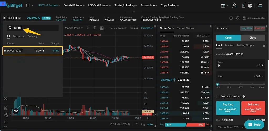 Características del intercambio de bitget